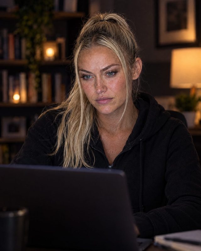 Nina Vellin researching an episode (AI-generated image)